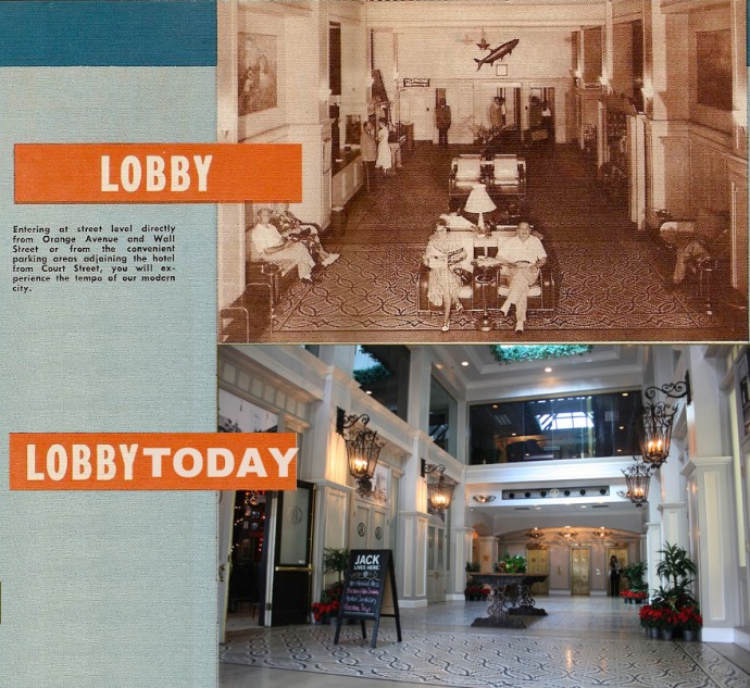 The Angebilt Lobby in the 1940's and Today