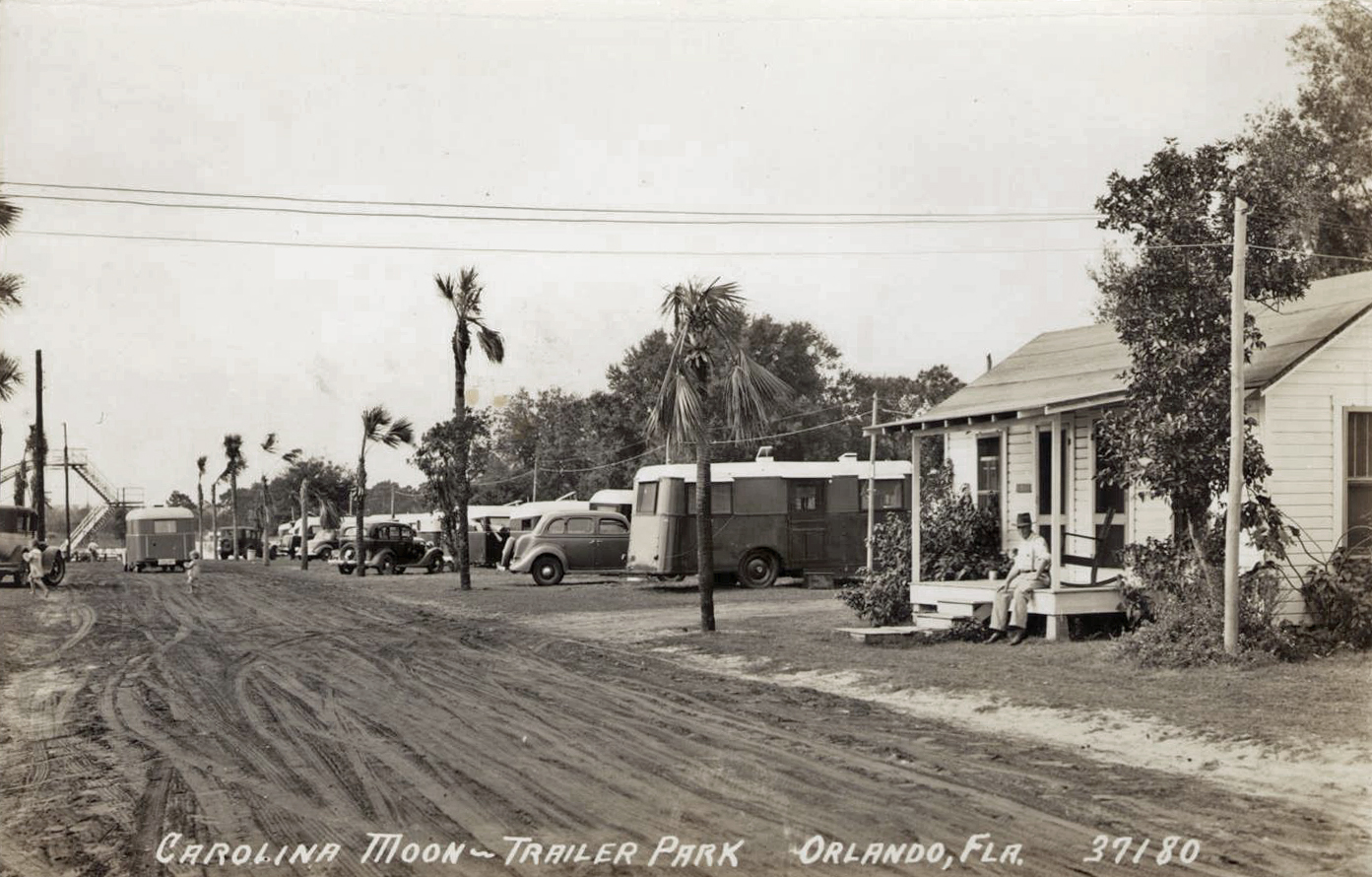 Postcard Orange Avenue Ave Orlando Looking North Florida FL FLA Vintage Linen A8 
